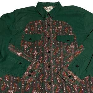Saddlebrook Western Paisley Long Sleeve Shirt Medium Rodeo Cowboy Southwestern